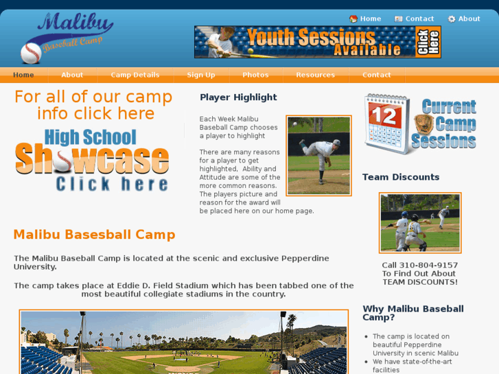 www.malibubaseballcamp.com