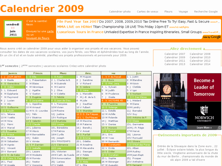 www.calendrier-2009.fr