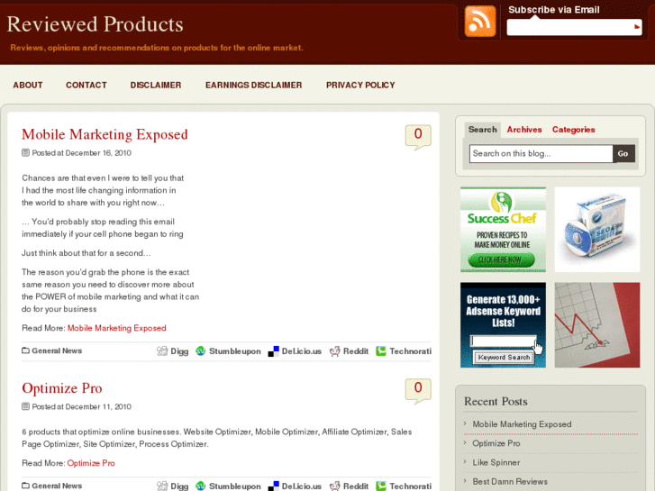 www.reviewedproducts.net