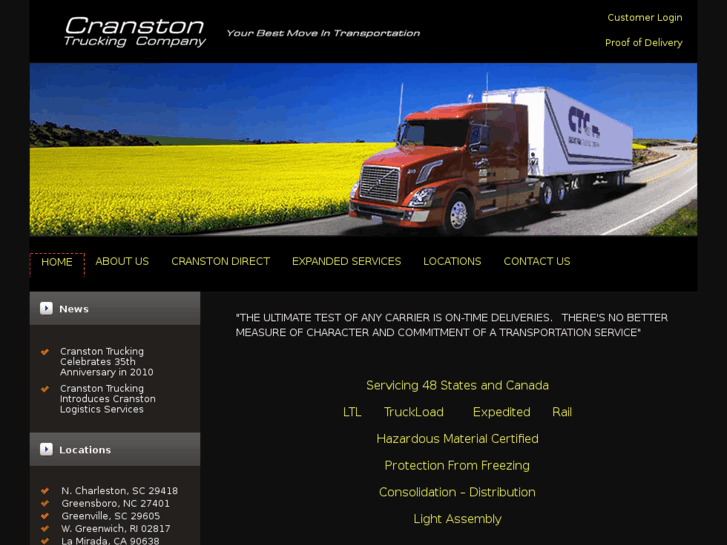 www.cranstontrucking.com