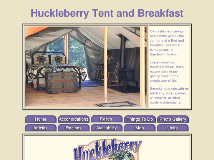 www.huckleberrytentandbreakfast.com