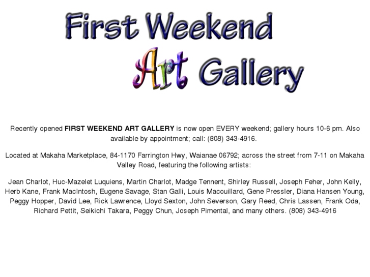 www.firstweekendartgallery.com