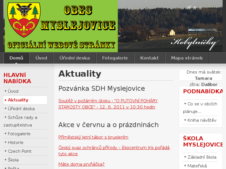 www.myslejovice.cz