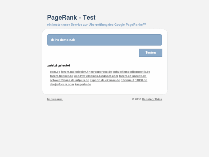 www.pagerank-test.de