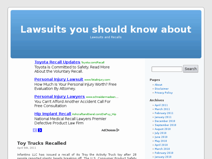 www.importantlawsuits.com