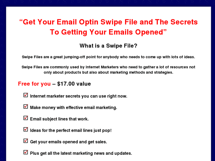 www.emailswipefilesecrets.com