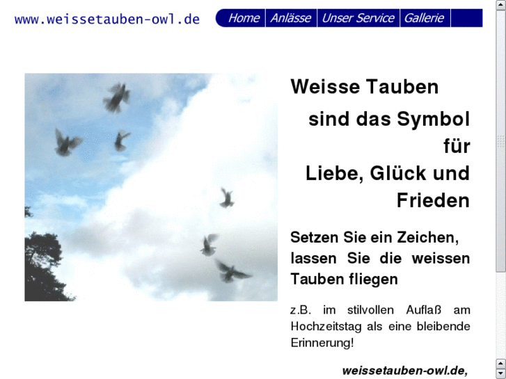 www.weissehochzeitstauben.de