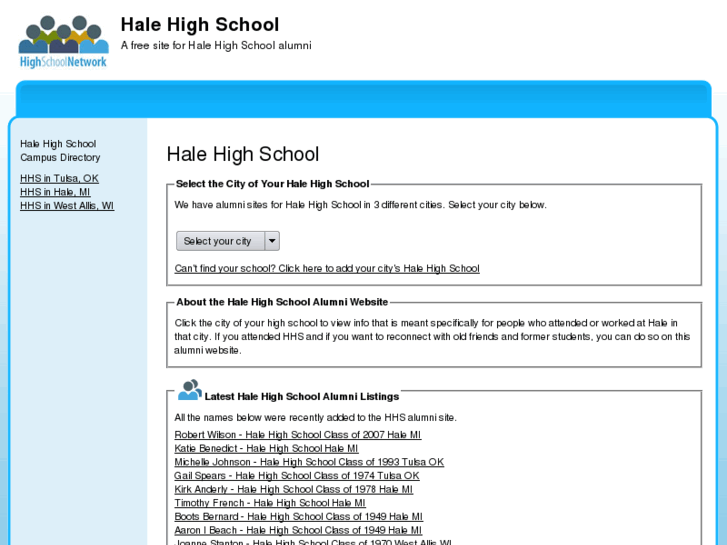 www.halehighschoolalumni.org