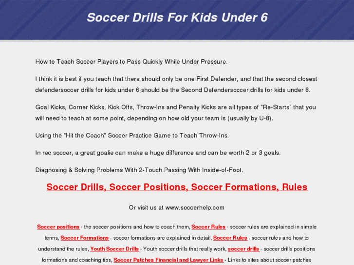 www.soccerdrillsforkidsunder6.com