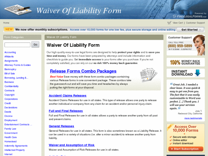 www.waiverofliabilityform.com