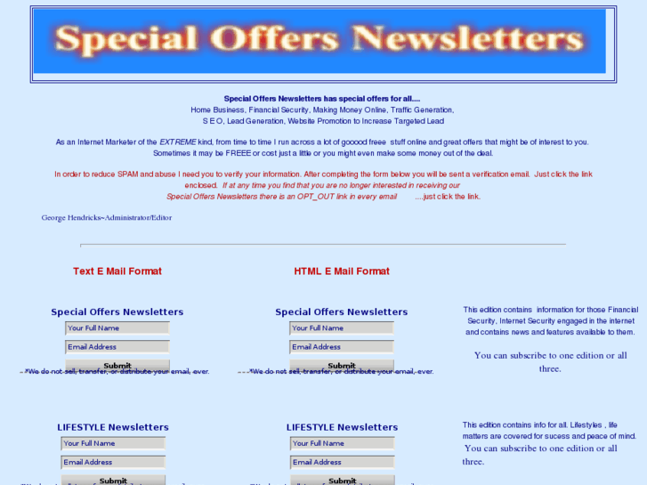 www.specialoffersnewsletters.info