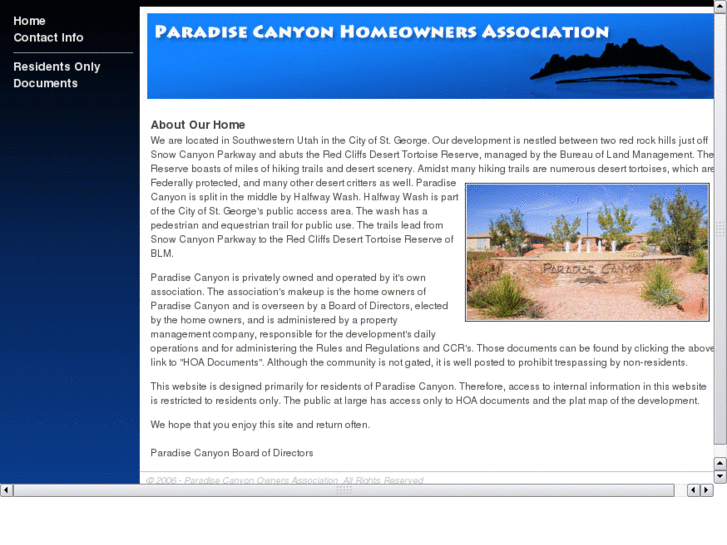 www.paradisecanyon-hoa.com