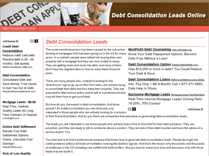 www.debtconsolidationleadsonline.com