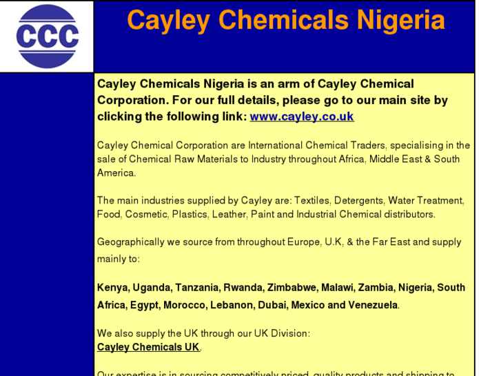 www.cayleychemicalcorporation.com