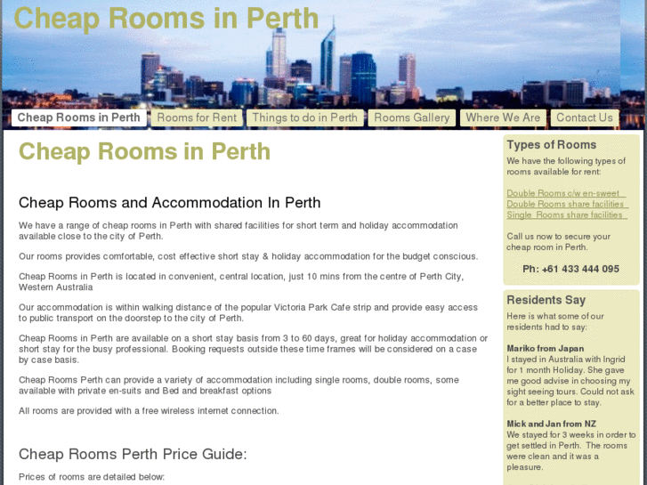 www.cheap-rooms-perth.com