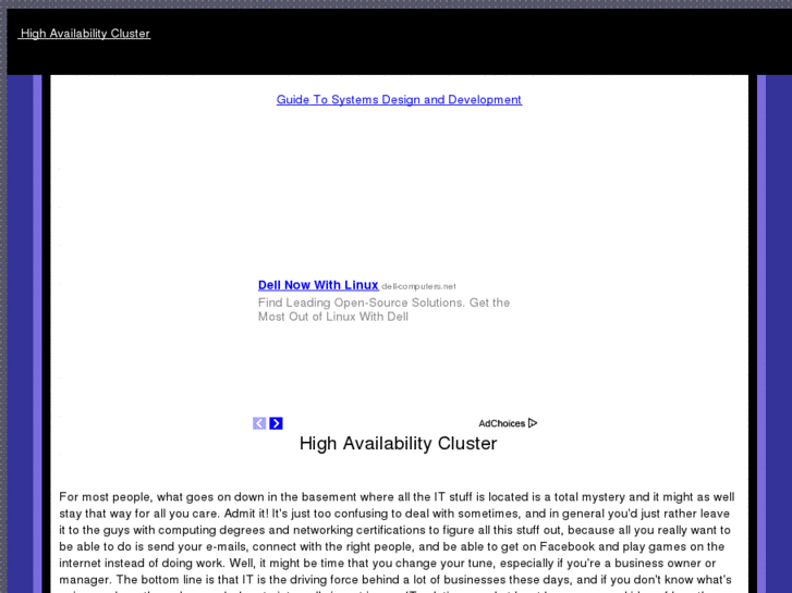 www.highavailabilitycluster.com