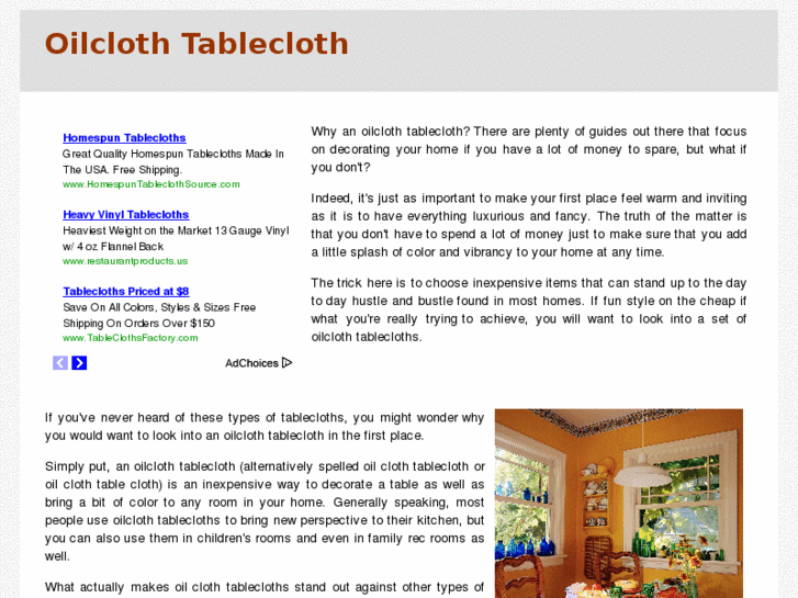 www.oilclothtablecloths.com