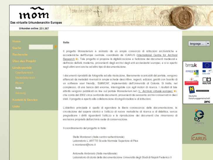 www.monasterium-italia.net