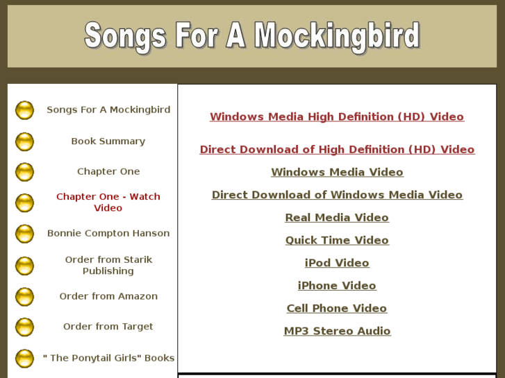 www.songsforamockingbirdhdvideo.com