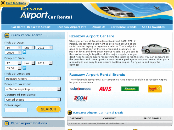 www.rzeszowairportcarhire.com