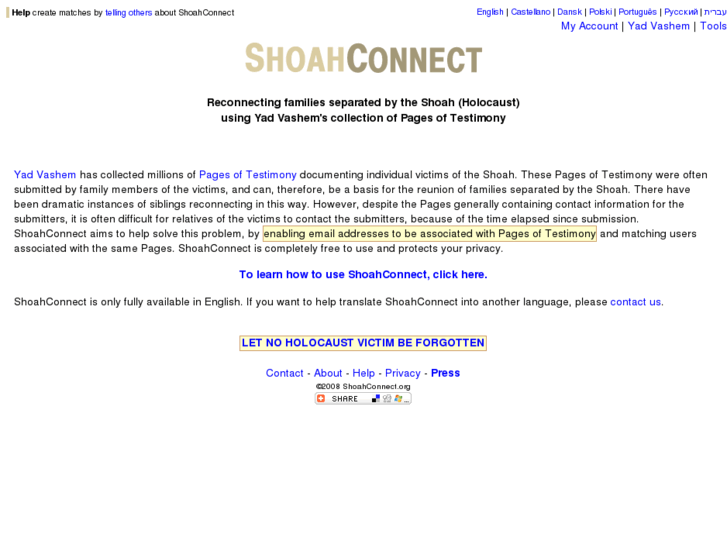 www.shoahconnect.org