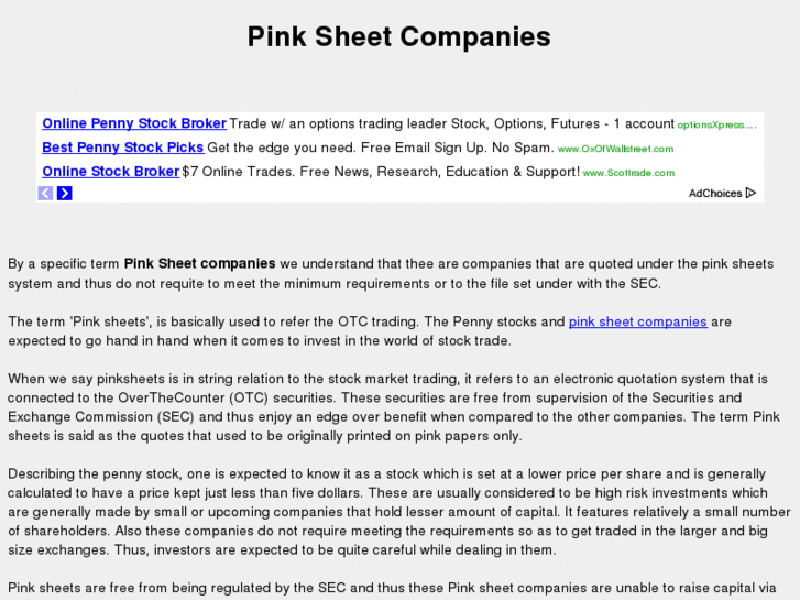 www.pinksheetcompanies.com