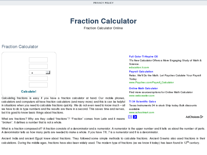 www.fractioncalculatorsite.com