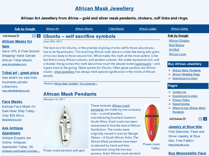 www.africanmaskjewellery.com