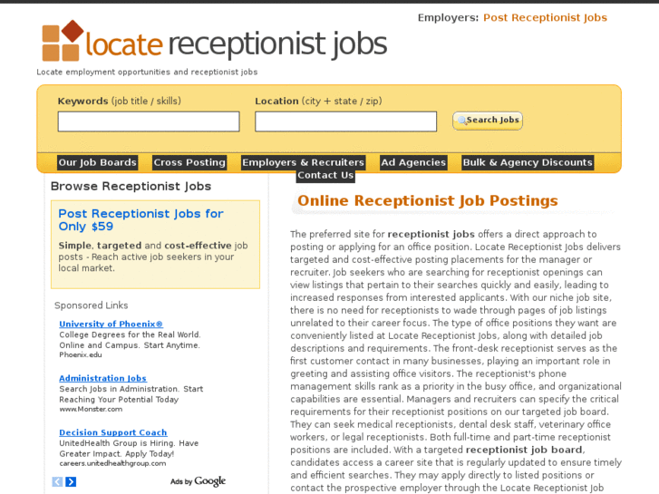 www.locatereceptionistjobs.com