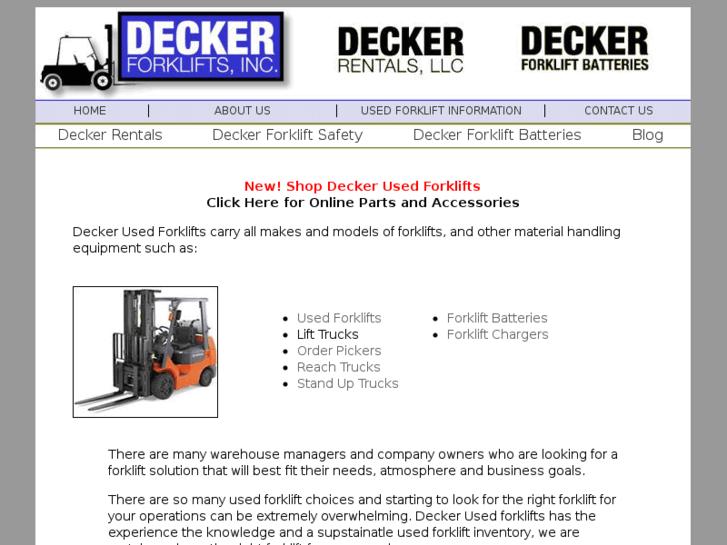 www.deckerusedforklifts.com