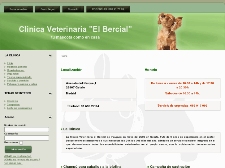 www.veterinariaelbercial.es