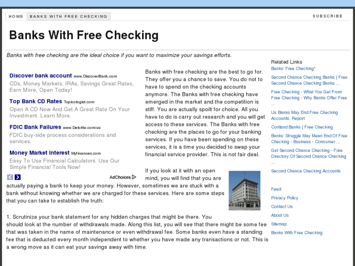 www.bankswithfreechecking.org