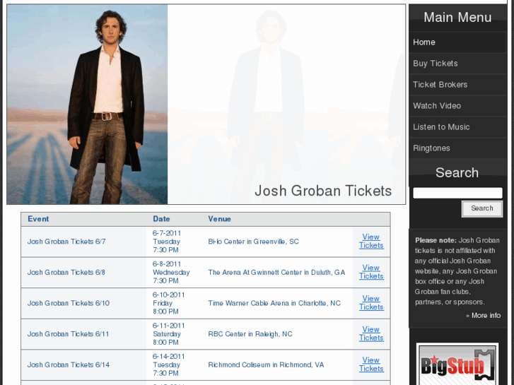 www.joshgrobantickets.org