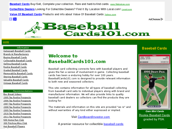 www.baseballcards101.com