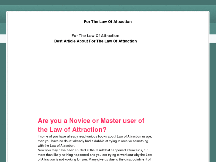 www.forthelawofattraction.com