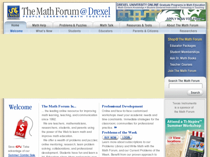www.drmath.org