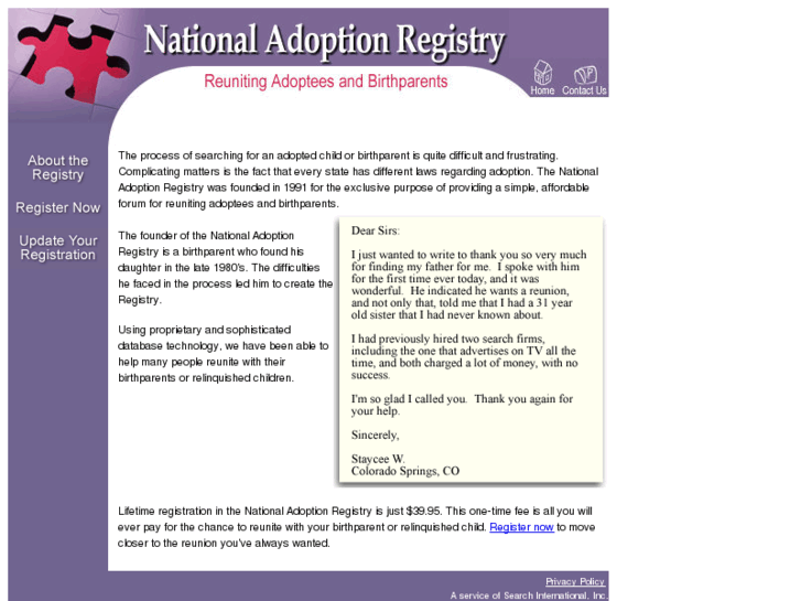 www.nationaladoptionregistry.com