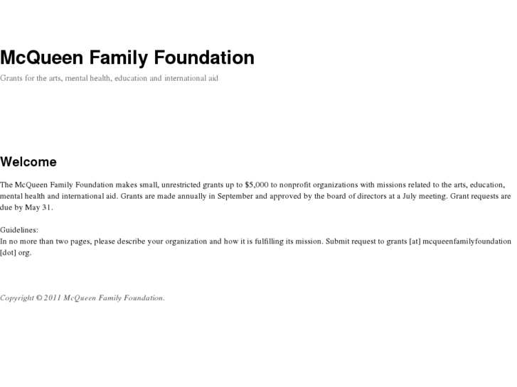 www.mcqueenfamilyfoundation.org