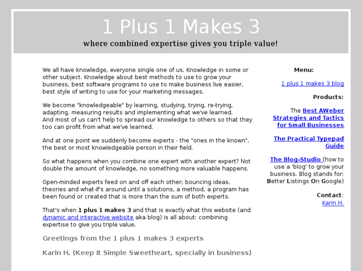 www.1plus1makes3.co.uk