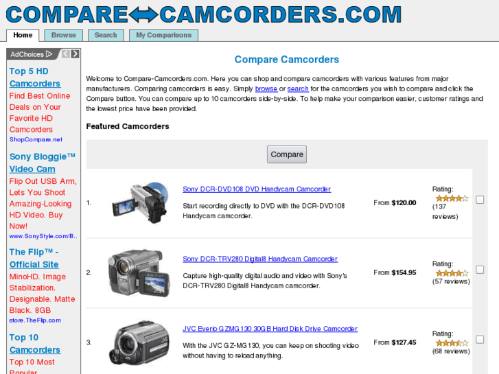 www.compare-camcorders.com