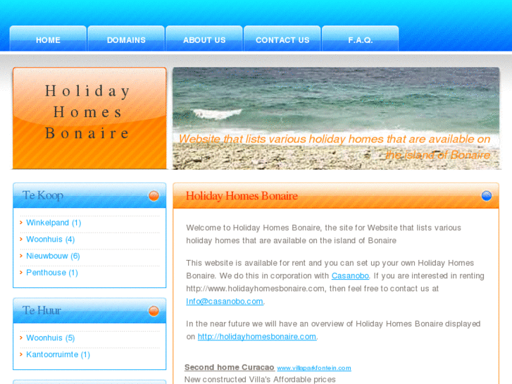 www.holidayhomesbonaire.com