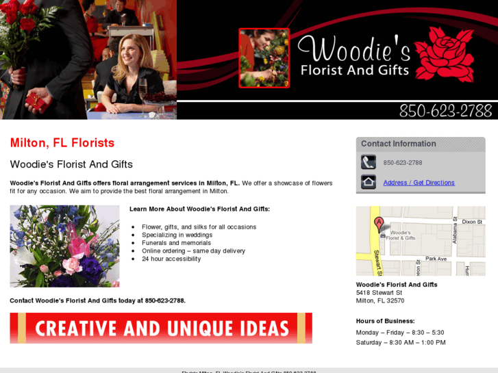 www.woodiesfloristandgiftsmilton.com