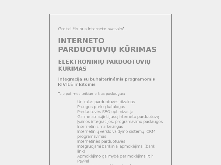 www.parduotuviukurimas.lt