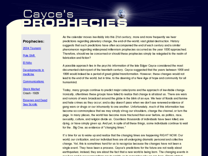 www.caycesprophecies.com