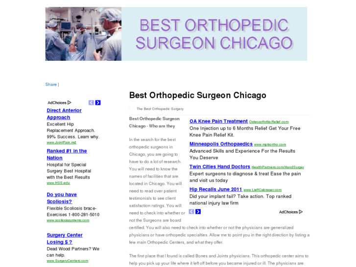 www.bestorthopedicsurgeonchicago.com