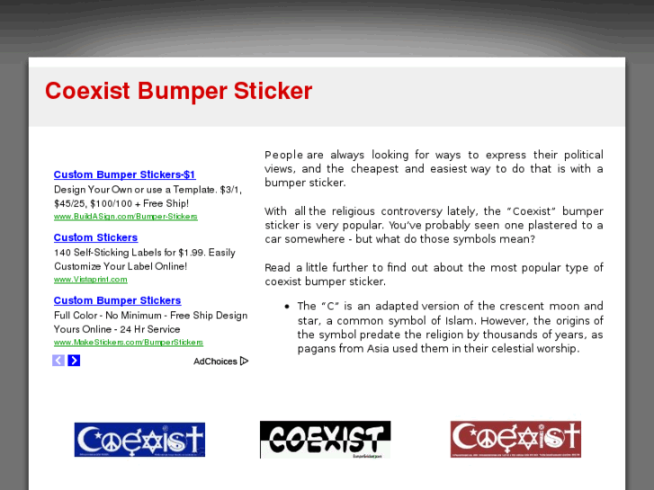 www.coexistbumpersticker.com