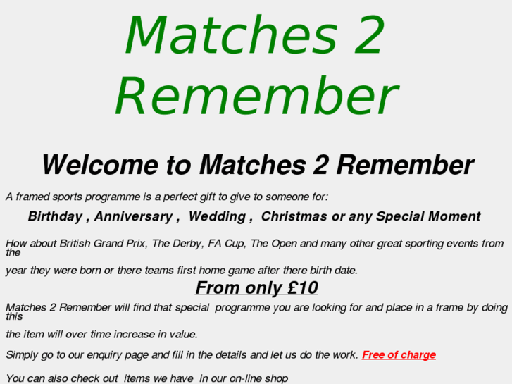 www.matches2remember.com