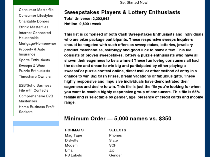 www.sweepstakes-players-mailing-lists-telemarketing-leads.com