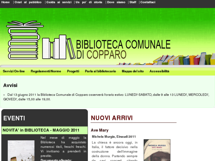 www.bibliotecacomunaledicopparo.it