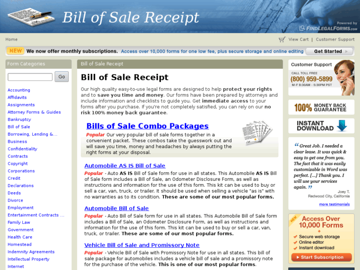 www.billofsalereceipt.com